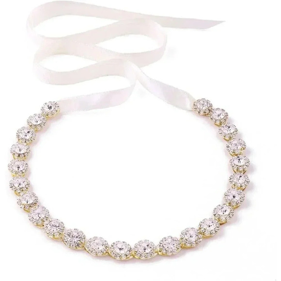 ❤️Women Gold Crystal Wedding Headband Bridal Headpiece  Hair Accessories - Picture 1 of 7